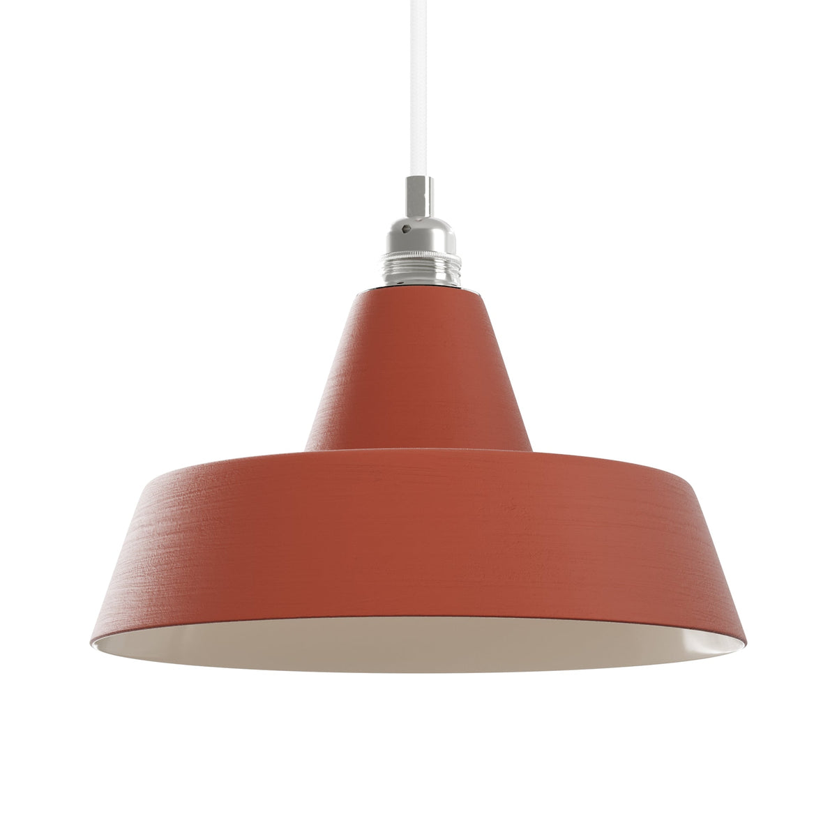 Paralume Industriale in ceramica per lampadario - Corallo / Bianco