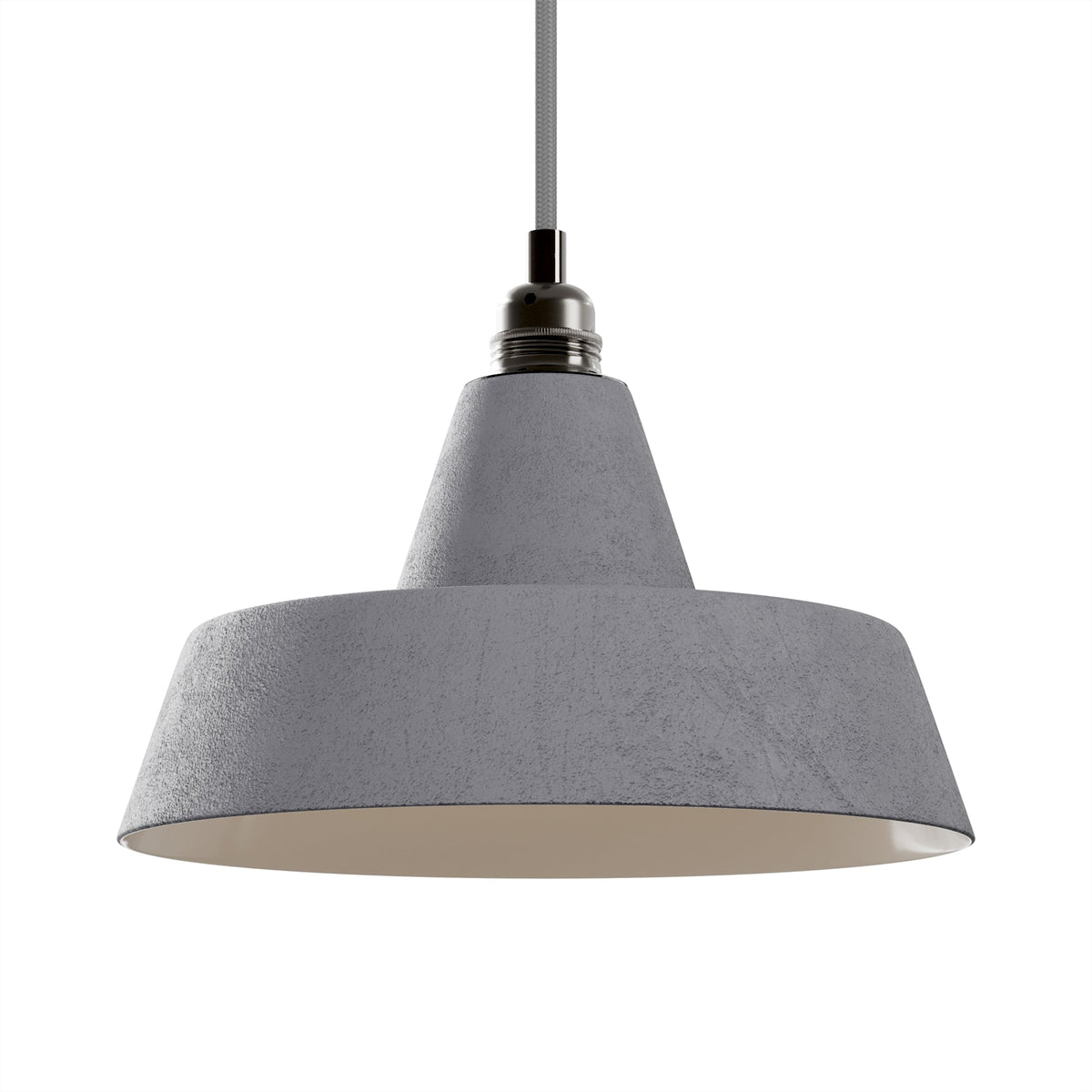 Paralume Industriale in ceramica per lampadario - Effetto cemento / Bianco