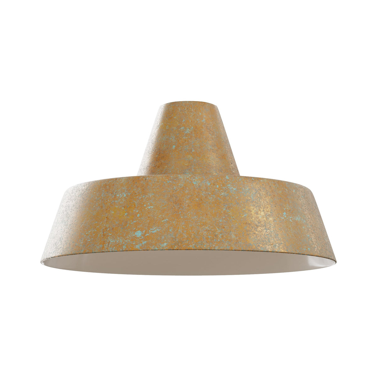 Paralume Industriale in ceramica per lampadario - Effetto verde rame / Bianco