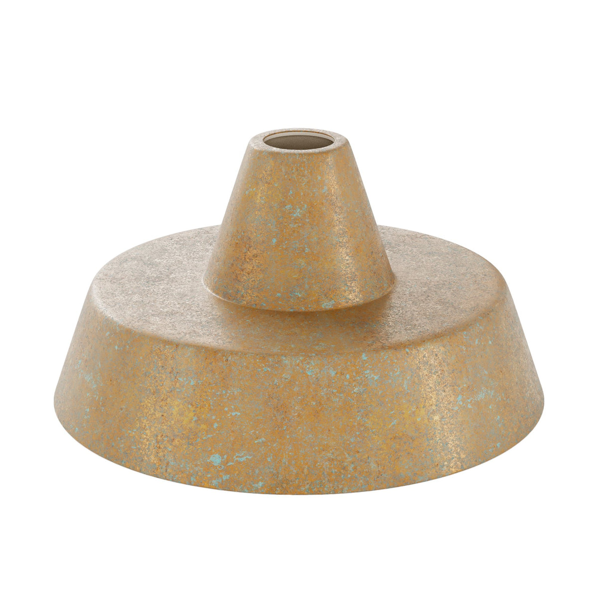 Paralume Industriale in ceramica per lampadario - Effetto verde rame / Bianco