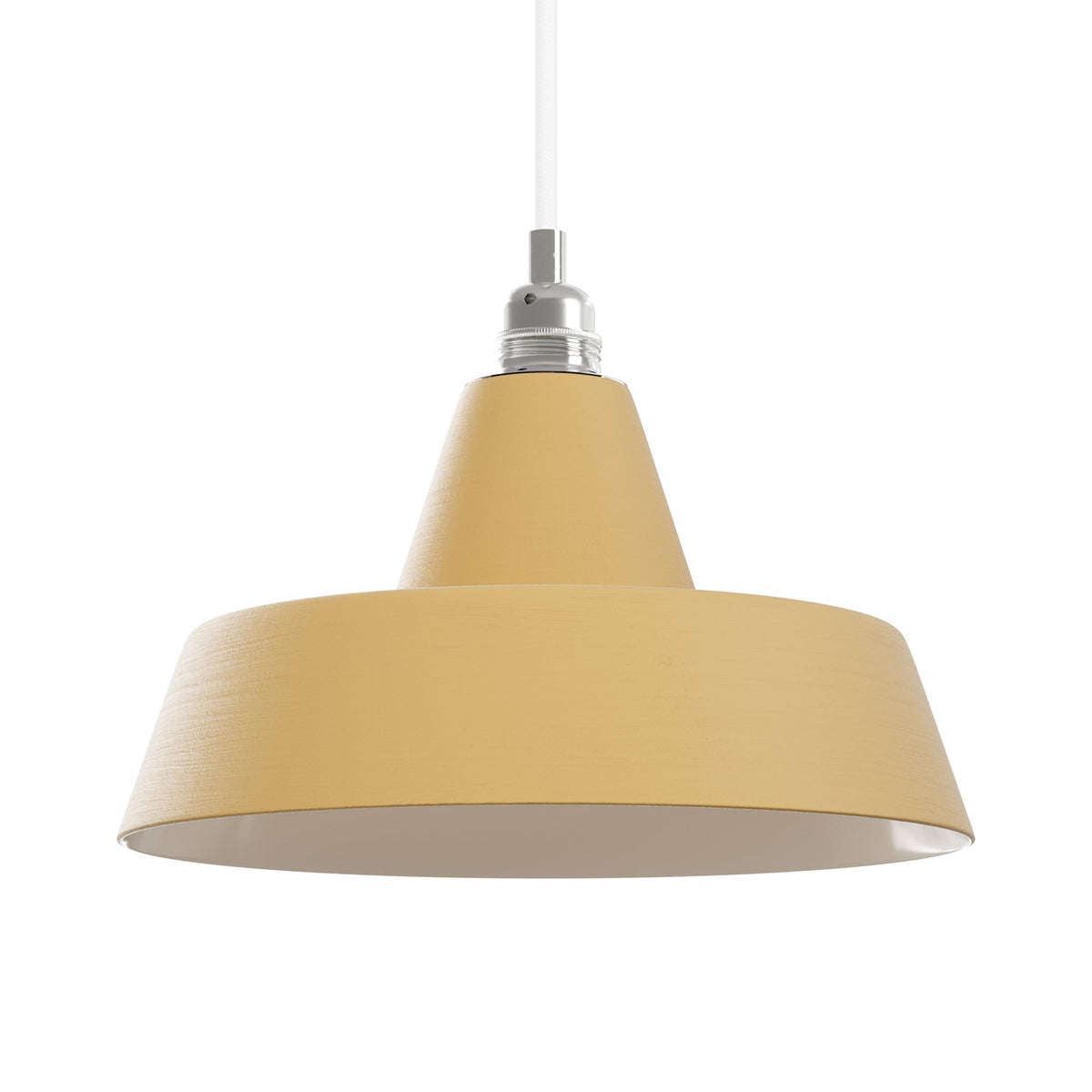 Paralume Industriale in ceramica per lampadario - Giallo / Bianco