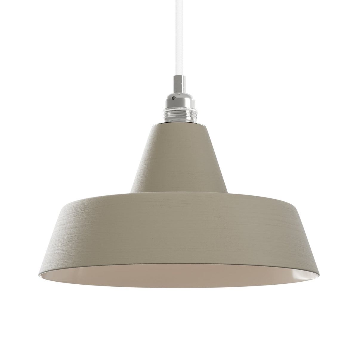 Paralume Industriale in ceramica per lampadario - Tortora / Bianco