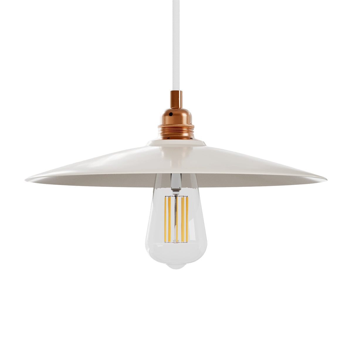 Paralume Piatto in ceramica per lampadario - Bianco lucido