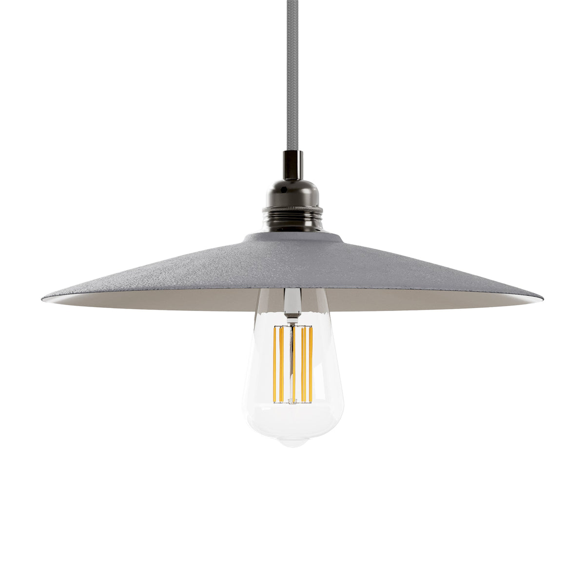 Paralume Piatto in ceramica per lampadario - Effetto cemento / Bianco