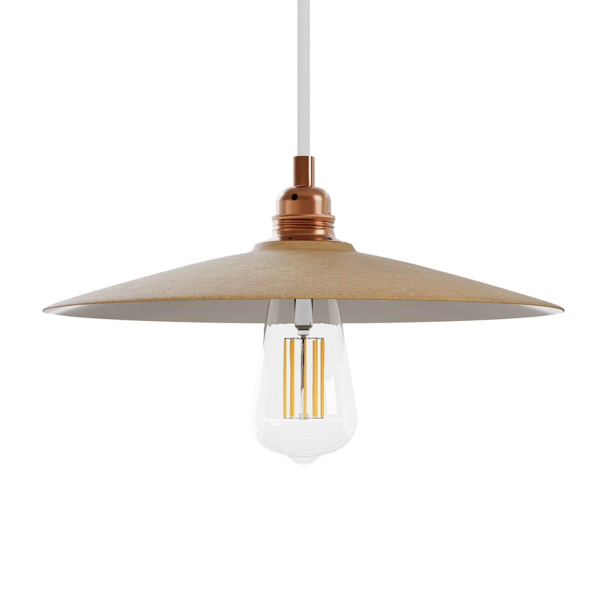 Paralume Piatto in ceramica per lampadario - Effetto corten / Bianco