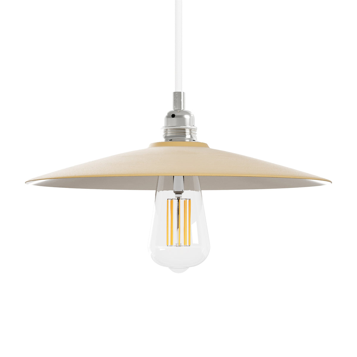 Paralume Piatto in ceramica per lampadario - Giallo / Bianco