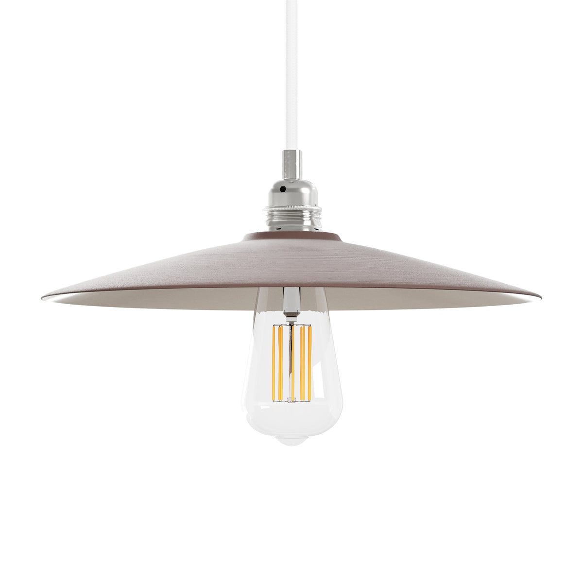 Paralume Piatto in ceramica per lampadario - Marrone / Bianco