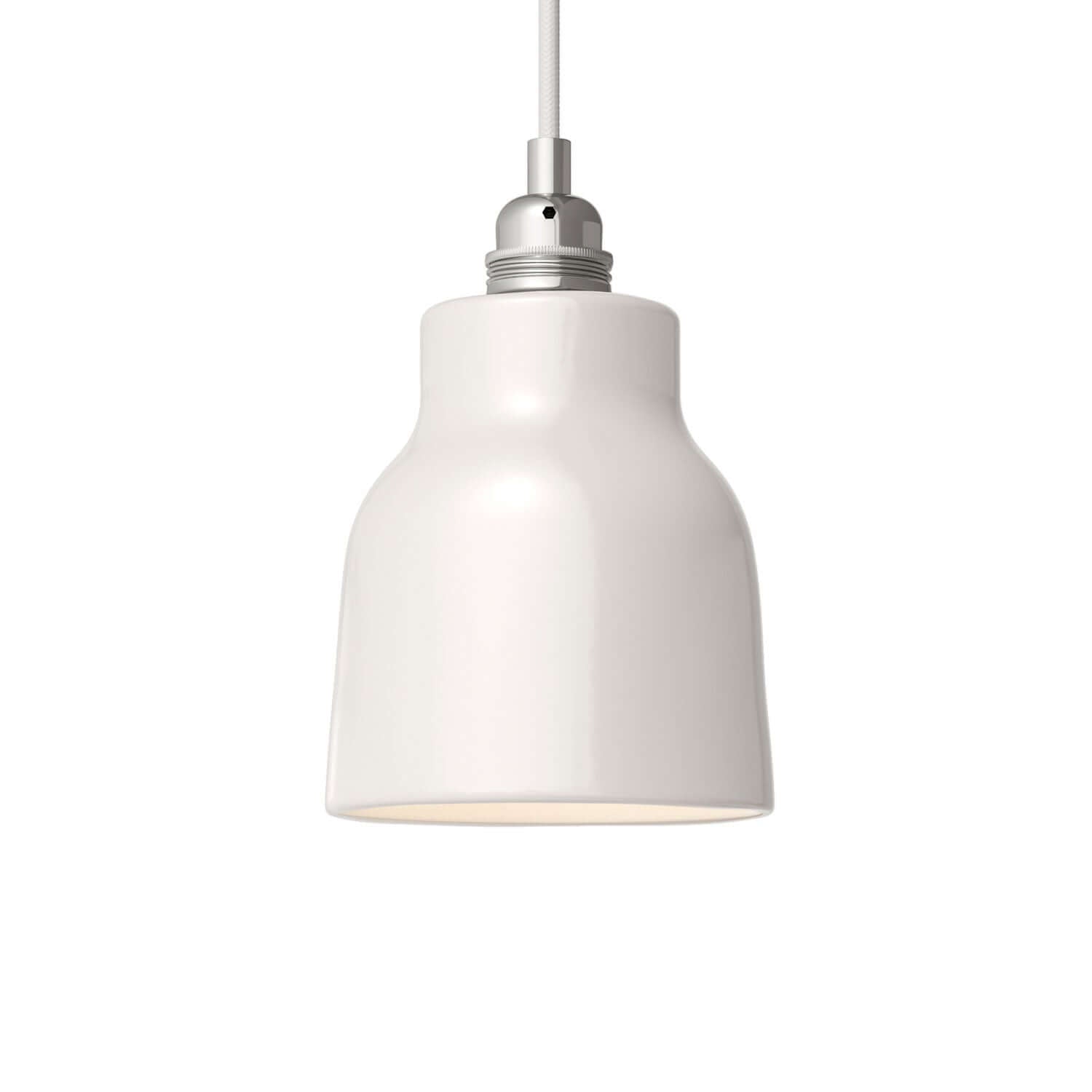Paralume Vaso in ceramica, collezione Materia - Made in Italy - Bianco lucido