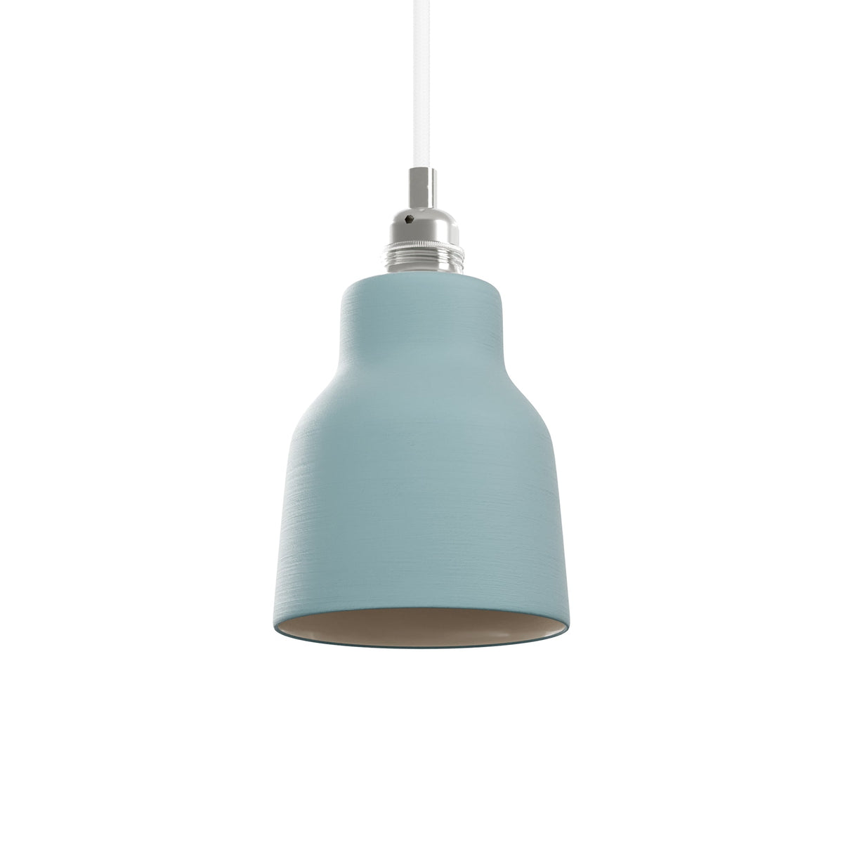 Paralume Vaso in ceramica per lampadario - Azzurro / Bianco