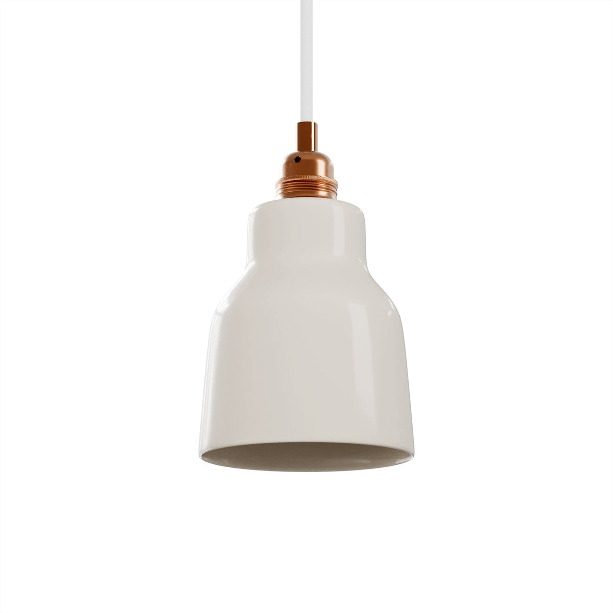 Paralume Vaso in ceramica per lampadario - Bianco lucido