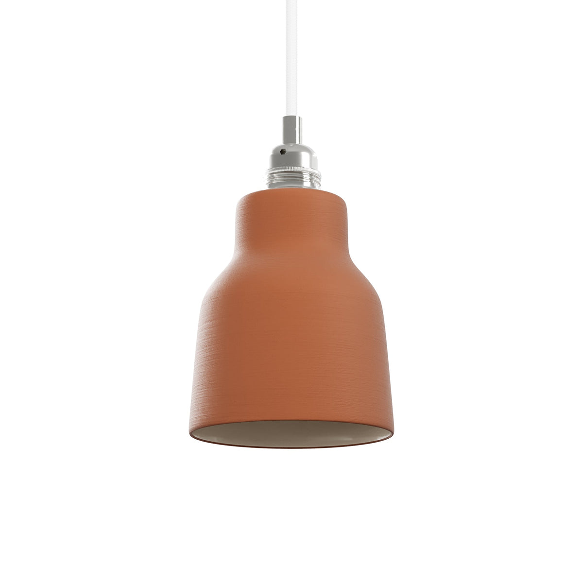 Paralume Vaso in ceramica per lampadario - Terracotta / Bianco