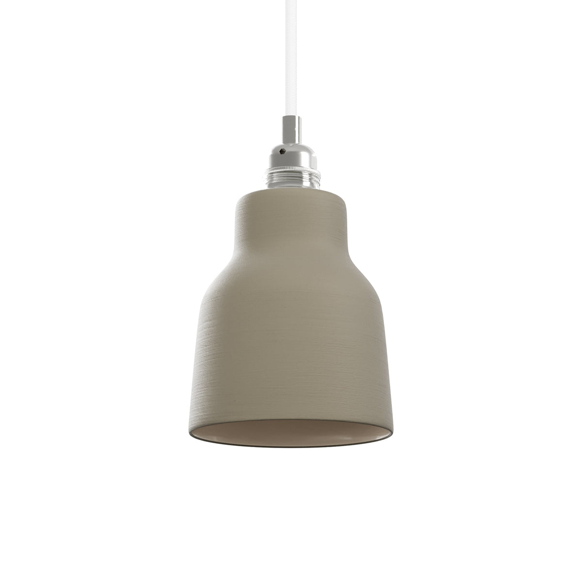 Paralume Vaso in ceramica per lampadario - Tortora / Bianco