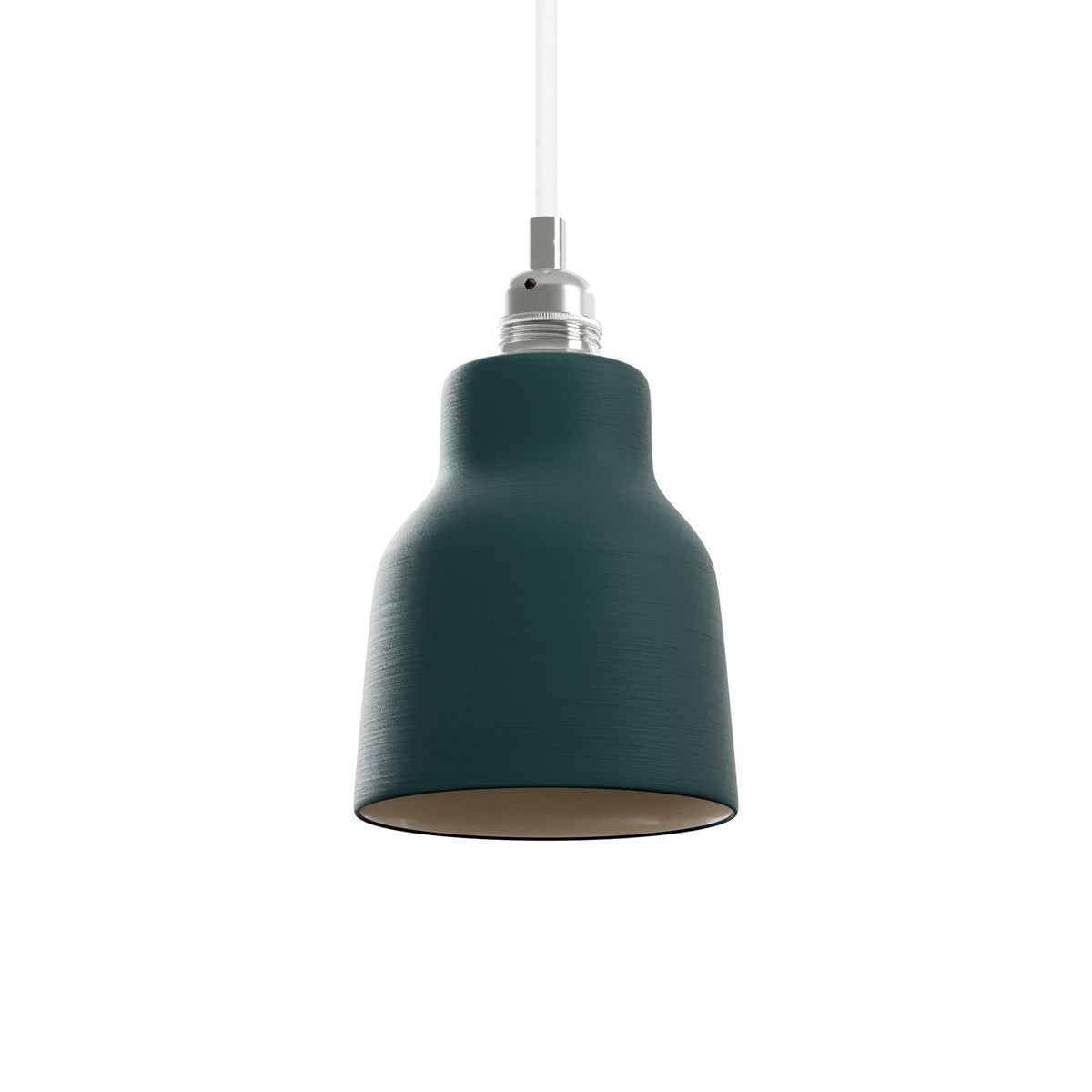 Paralume Vaso in ceramica per lampadario - Verde / Bianco