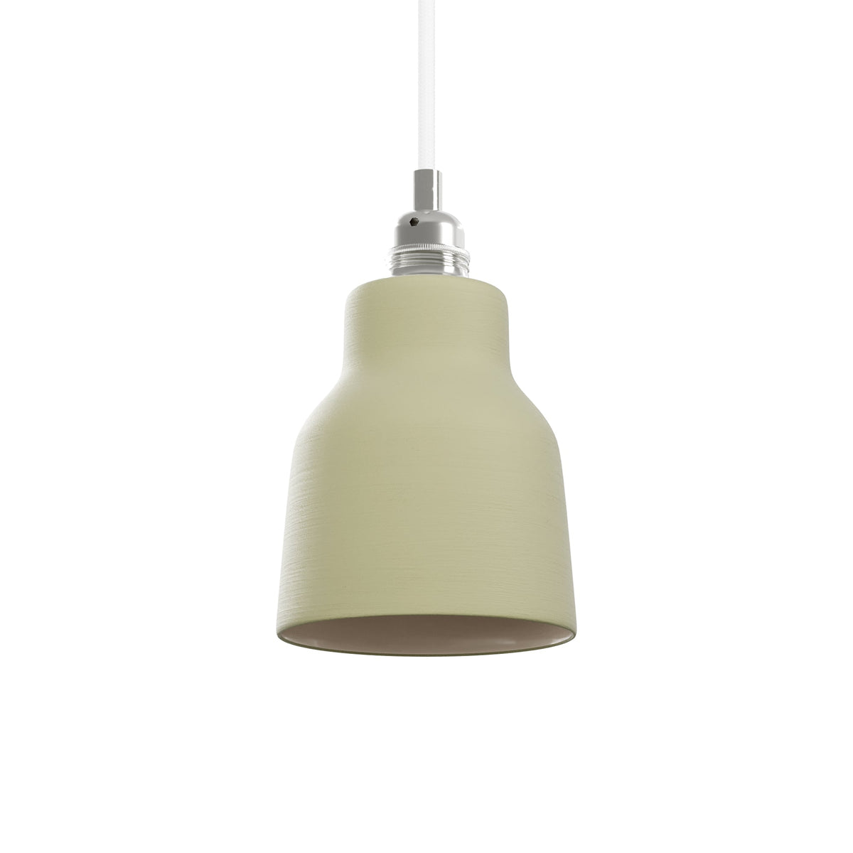 Paralume Vaso in ceramica per lampadario - Verde salvia / Bianco