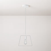 Pendant lamp with textile cable, Duedì Base lampshade and metal details - White