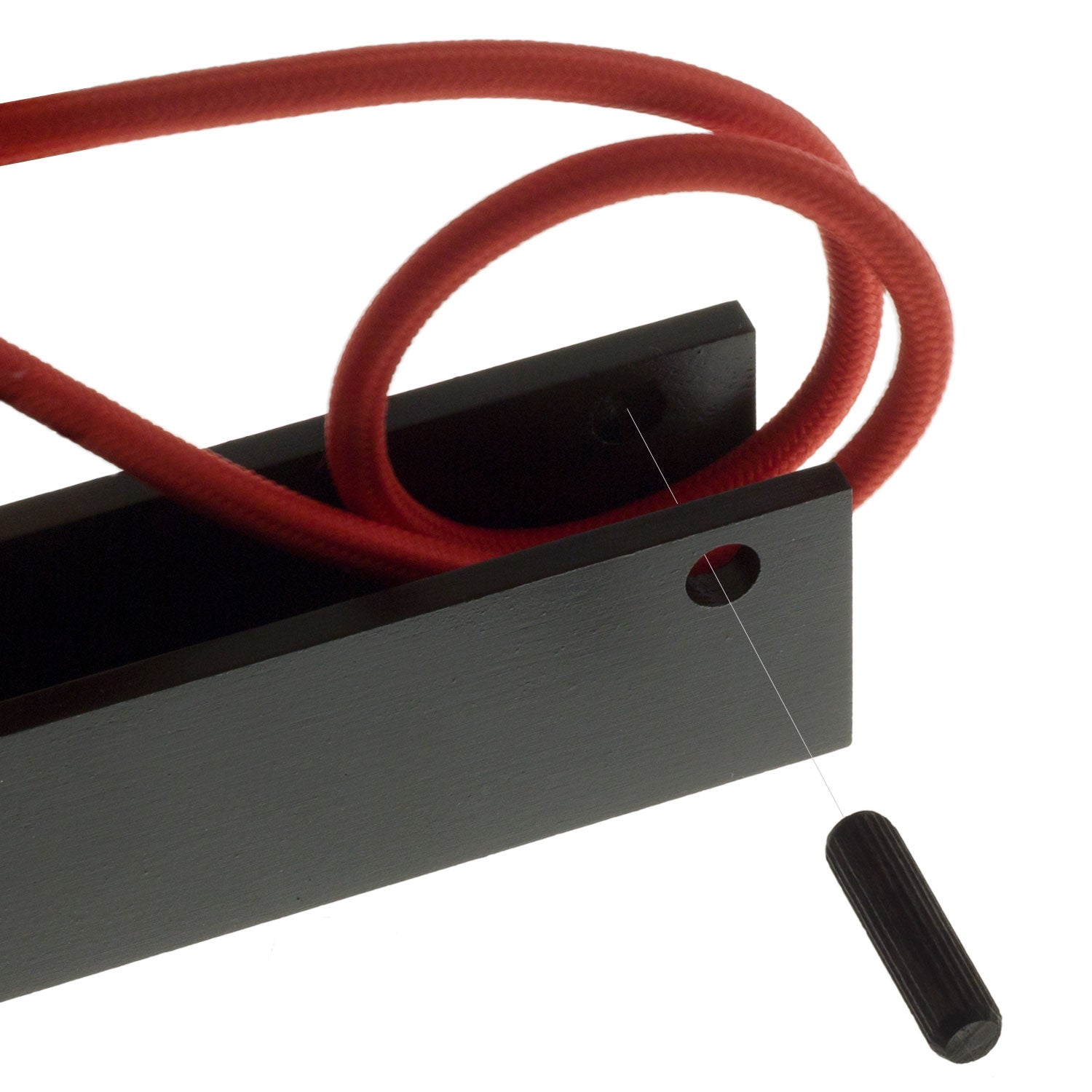 Pinocchio, supporto a muro regolabile in legno per lampade a sospensione - Nero