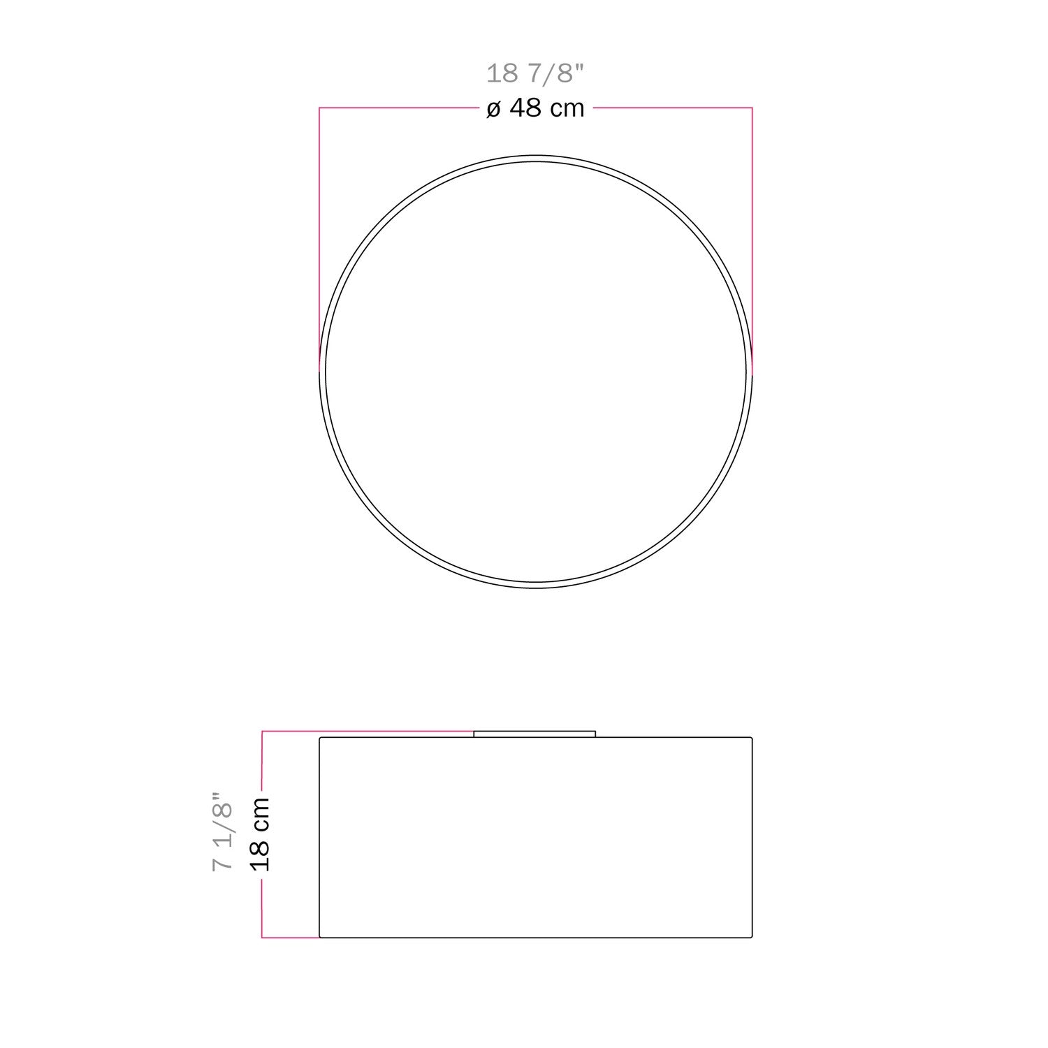 Plafoniera in tessuto Medium Slim - Made in Italy - Arenal Oro