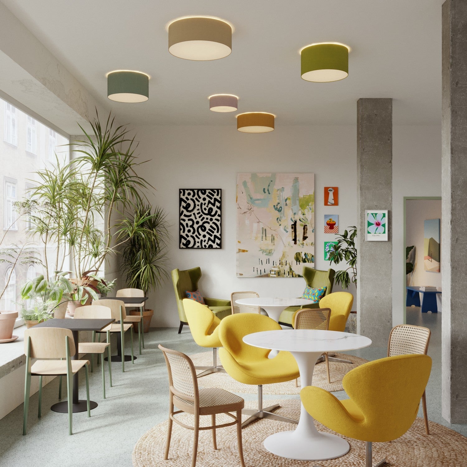 Plafoniera in tessuto Small Arenal tortora - Made in Italy - Creative Cables