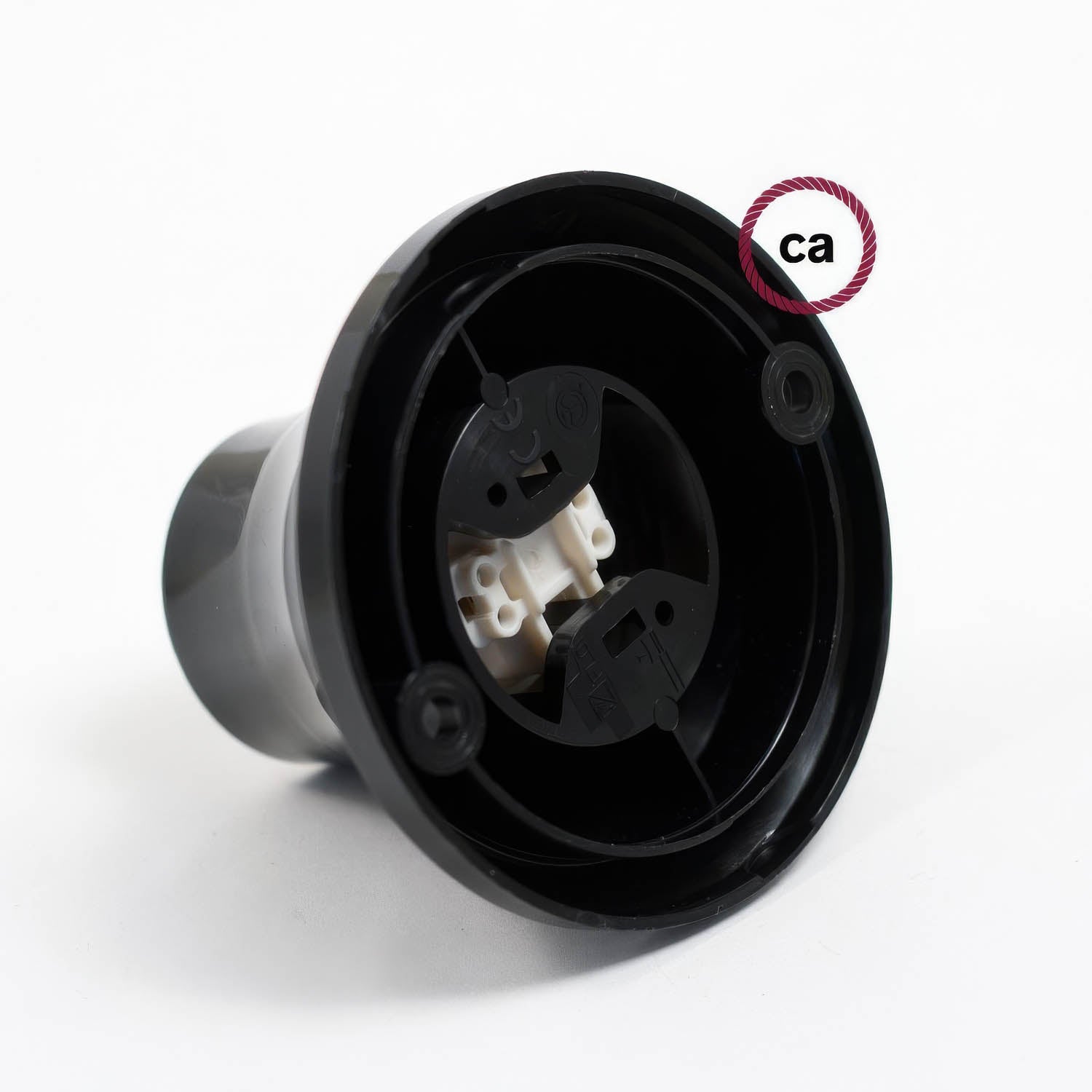 Portalampada 90° E27 a parete o soffitto in termoplastica - Nero