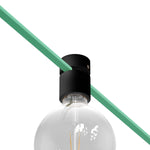 Portalampada in legno per cavo per catenaria e sistema Filé. Made in Italy - Nero - Creative Cables