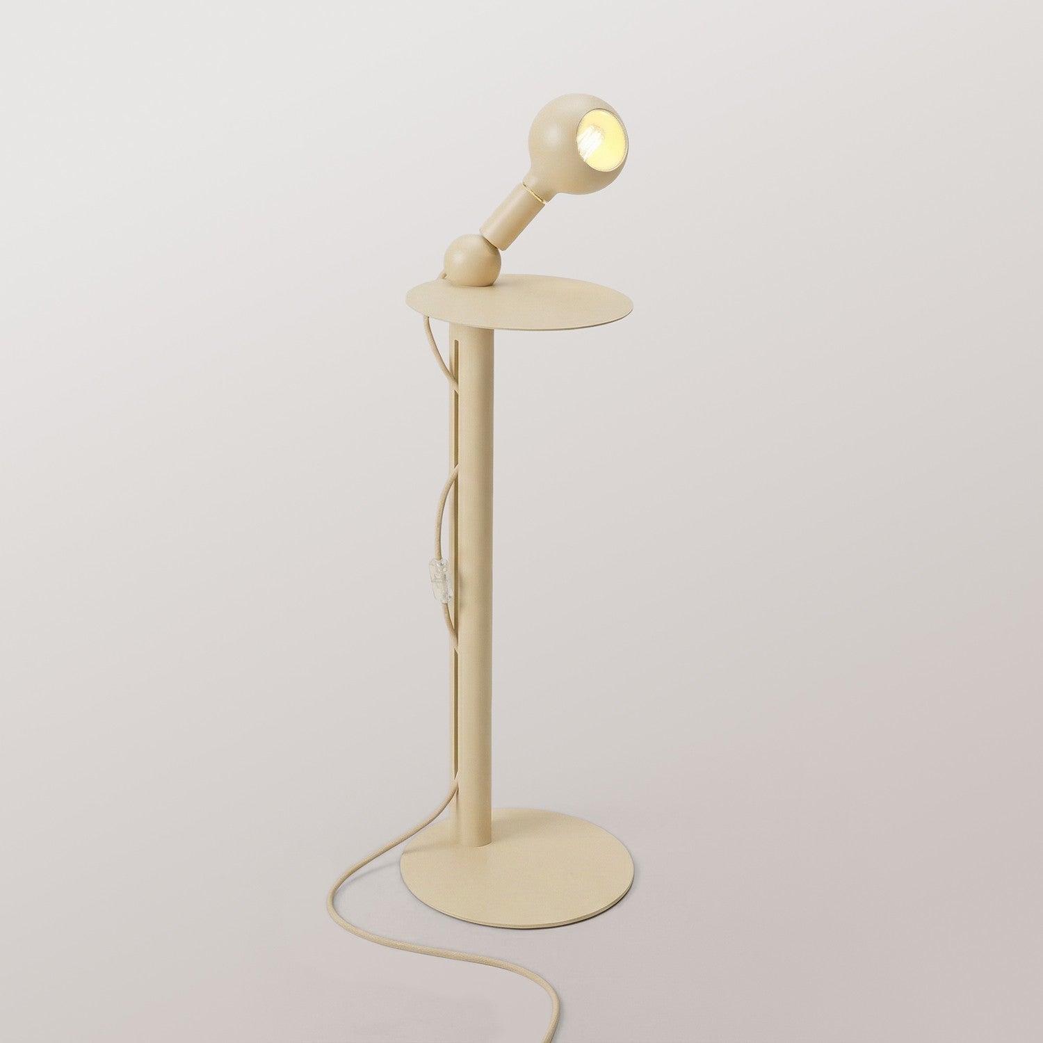 Rocco - Lampada da terra con lampadina Camo - Panna