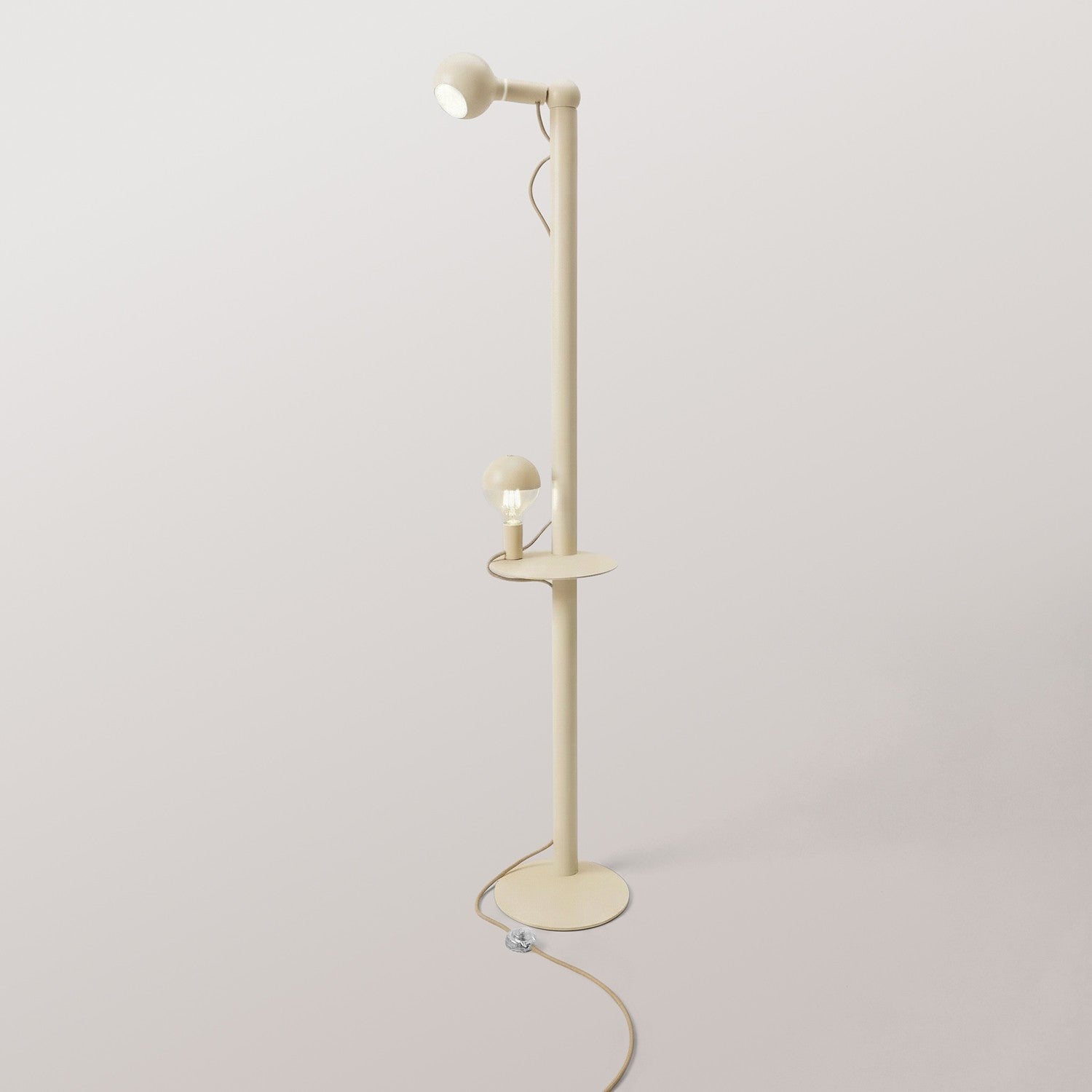 Rocco XXL - Lampada da terra con lampadina Maria e Camo - Panna