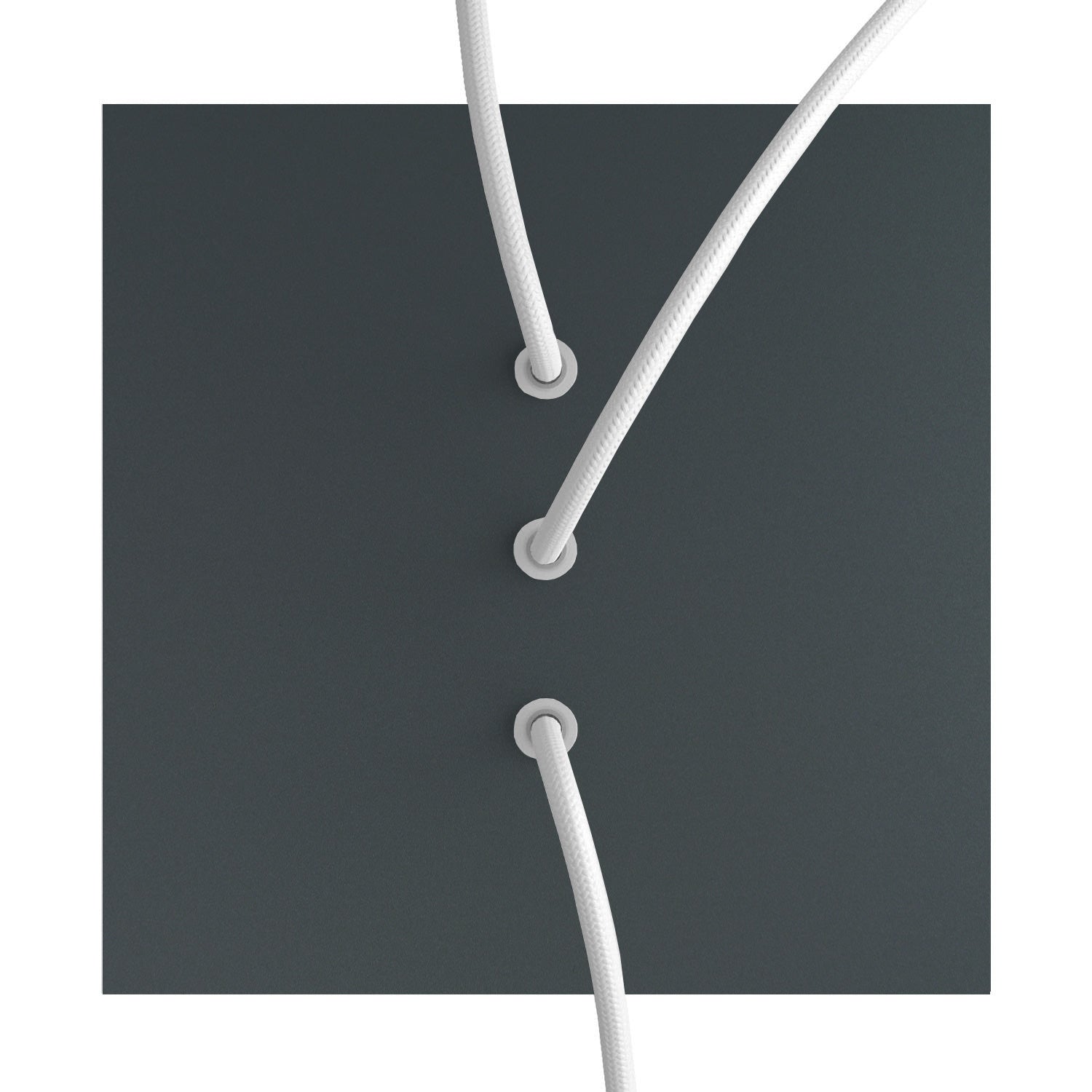 Rosone Rose - One quadrato, 200 mm con 3 fori in linea e 4 fori laterali - Antracite - Creative Cables