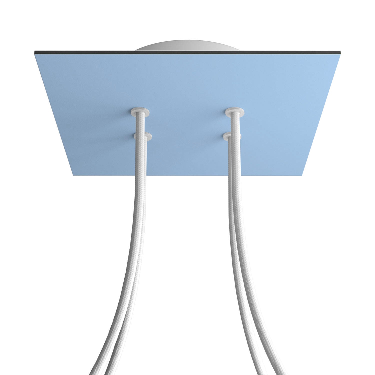 Rosone Rose - One quadrato, 200 mm con 4 fori e 4 fori laterali - Blu carta da zucchero - Creative Cables