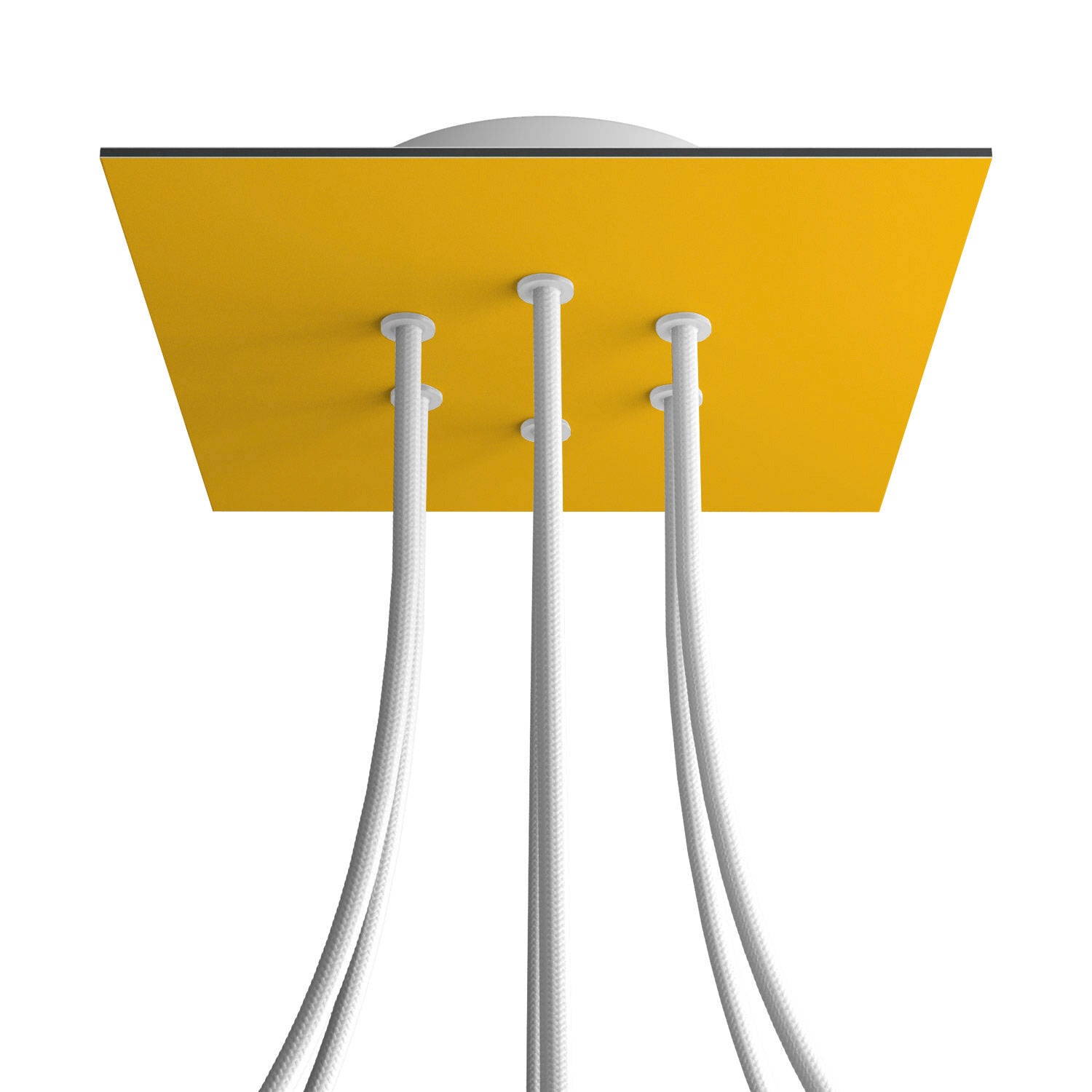 Rosone Rose-One quadrato, 200 mm con 6 fori e 4 fori laterali - Mostarda Bianco