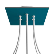 Rosone Rose-One quadrato, 200 mm con 6 fori e 4 fori laterali - Petrolio Bianco