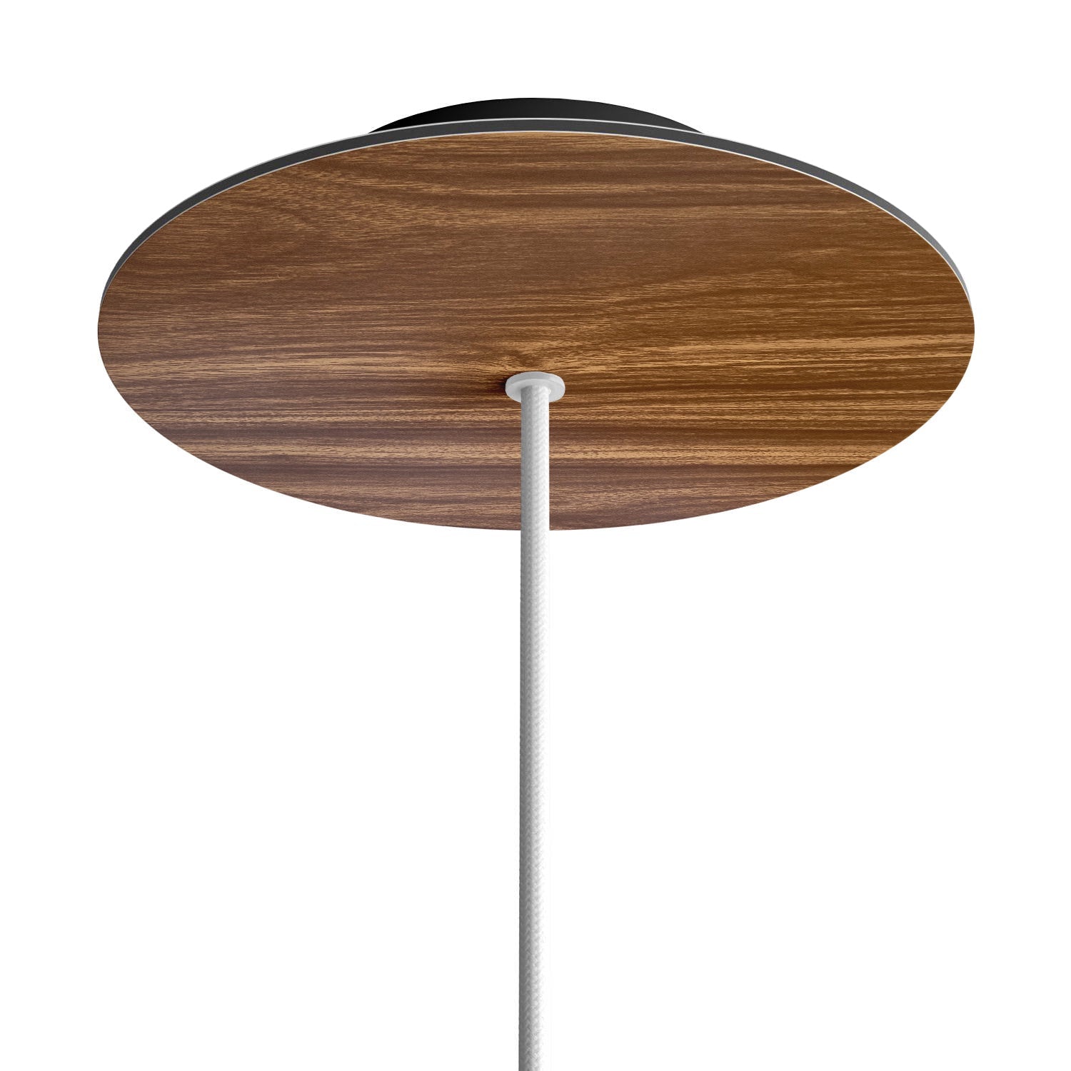 Rosone Rose-One rotondo, diametro 200 mm con 1 foro e 4 fori laterali - Legno Nero