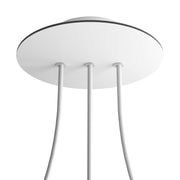 Rosone Rose-One rotondo, diametro 200 mm con 3 fori in linea e 4 fori laterali - Bianco opaco Bianco