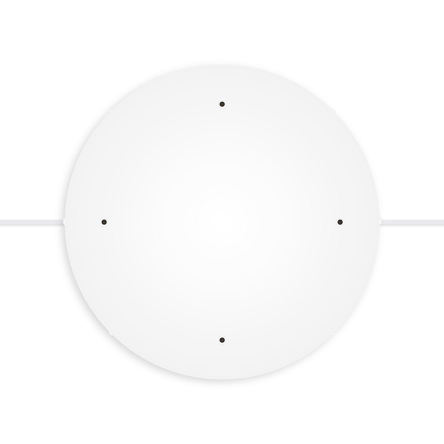 Rosone rotondo in alluminio Ø 50 cm con staffa e cavo di messa a terra, con 4 fori frontali - Bianco Opaco 2