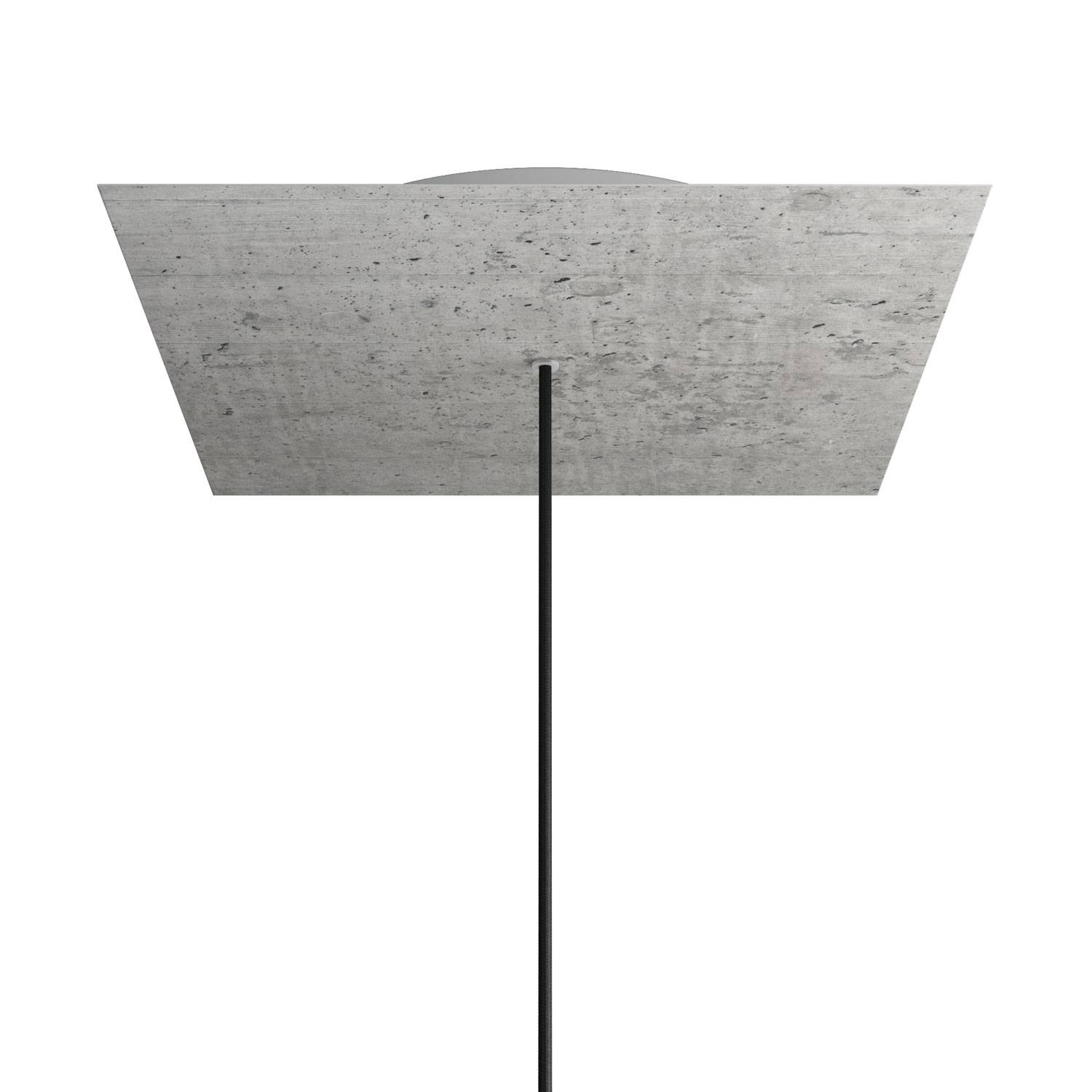 Rosone XXL Rose-One quadrato, 400 mm con 1 foro e 4 fori laterali - Cemento Bianco