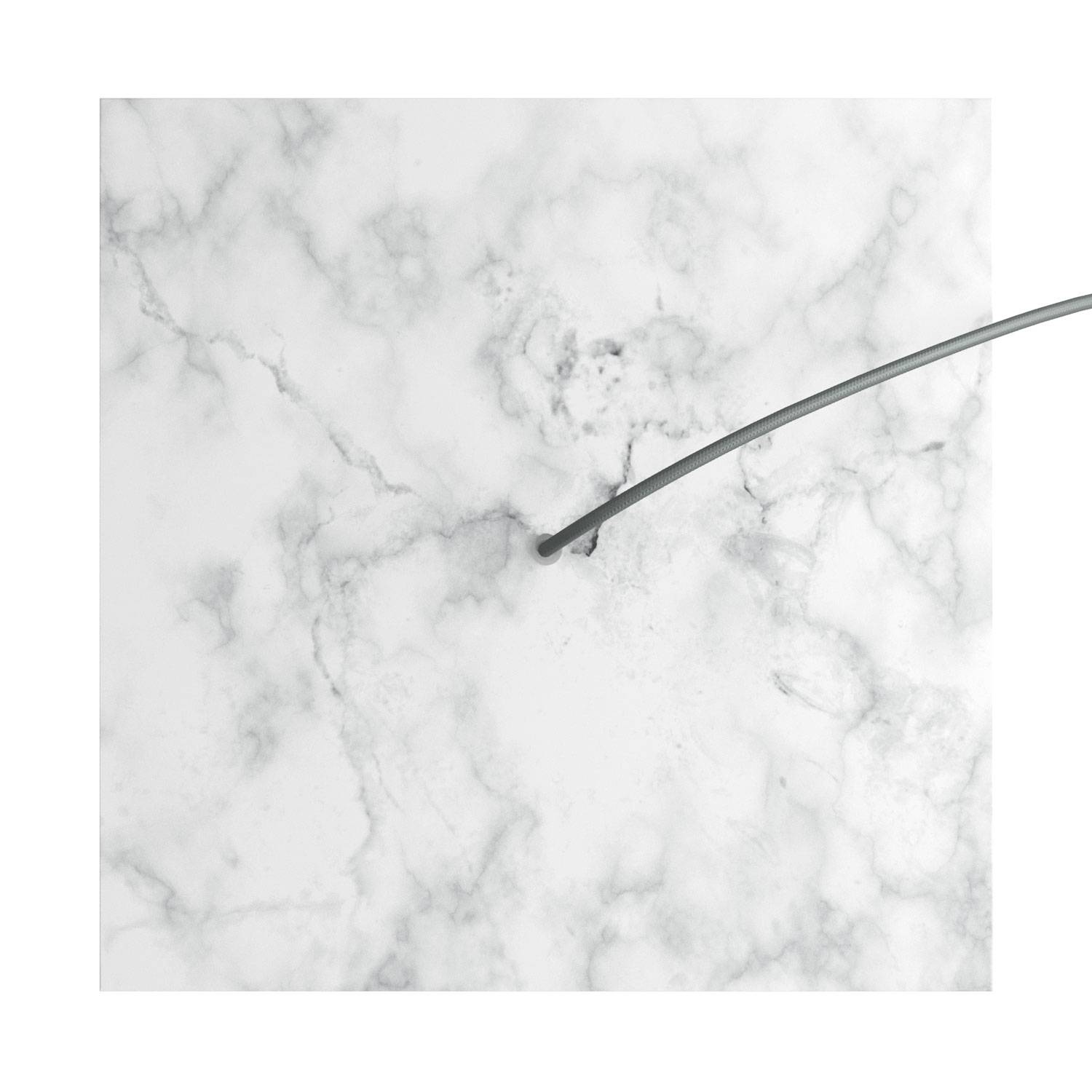 Rosone XXL Rose-One quadrato, 400 mm con 1 foro e 4 fori laterali - Marmo Carrara Bianco