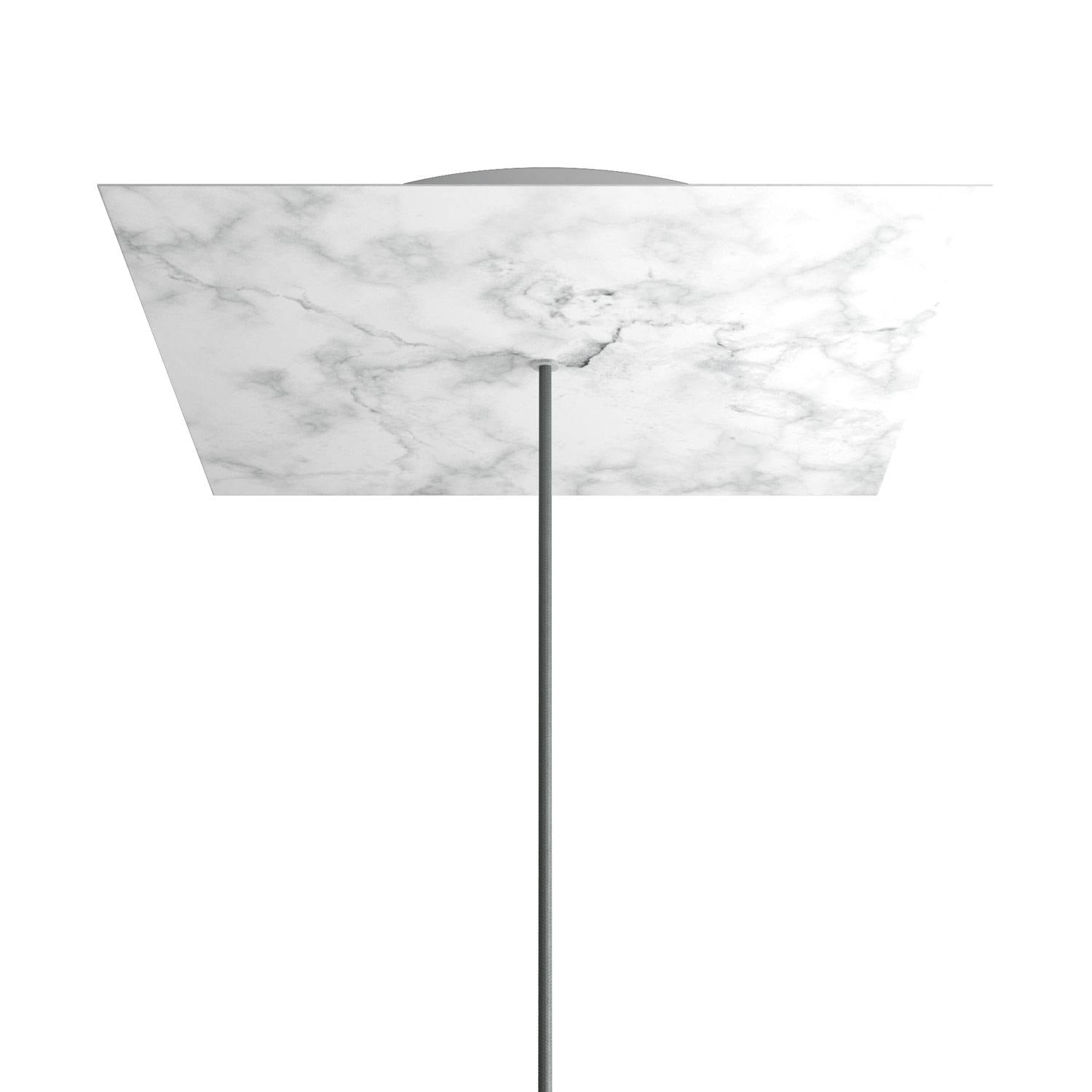 Rosone XXL Rose-One quadrato, 400 mm con 1 foro e 4 fori laterali - Marmo Carrara Bianco