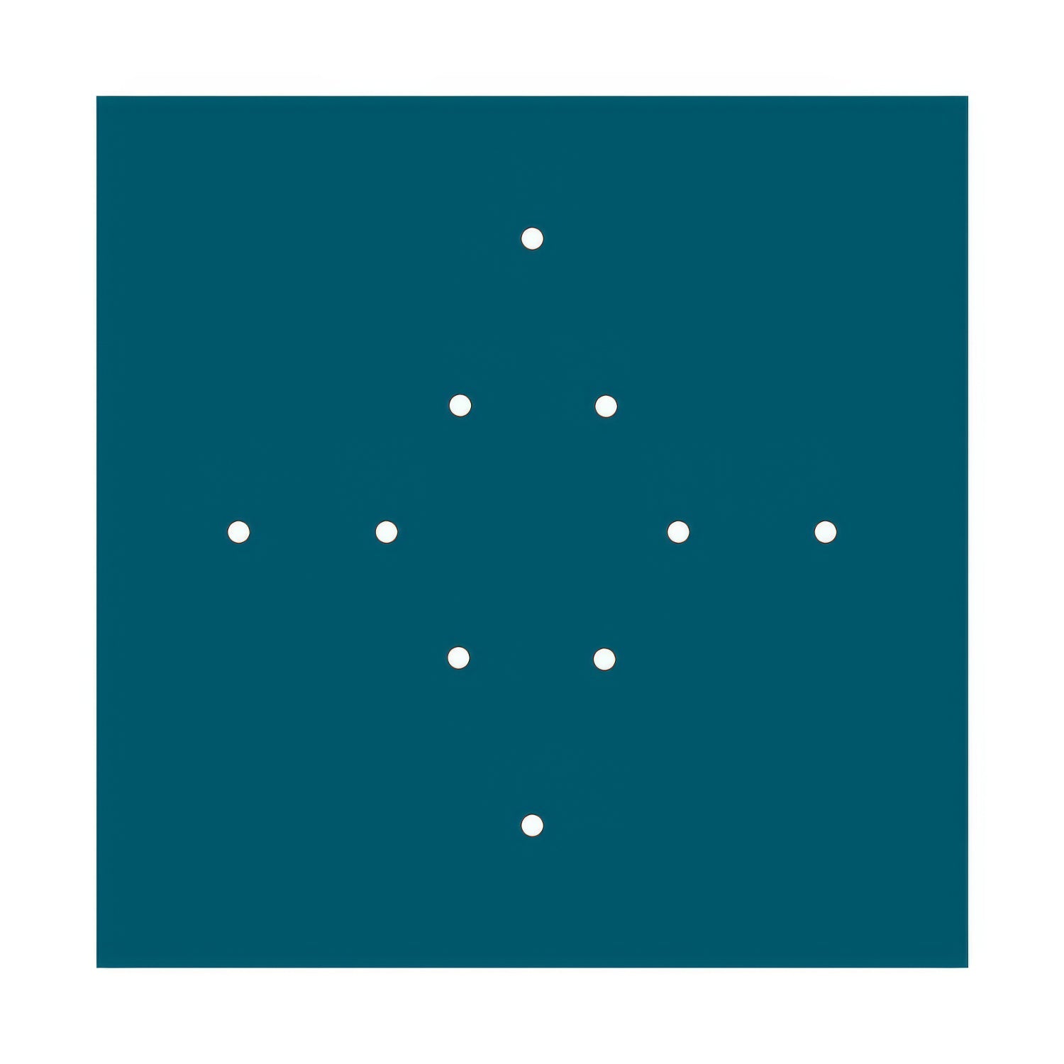 Rosone XXL Rose-One quadrato, 400 mm con 10 fori e 4 fori laterali - Petrolio Bianco