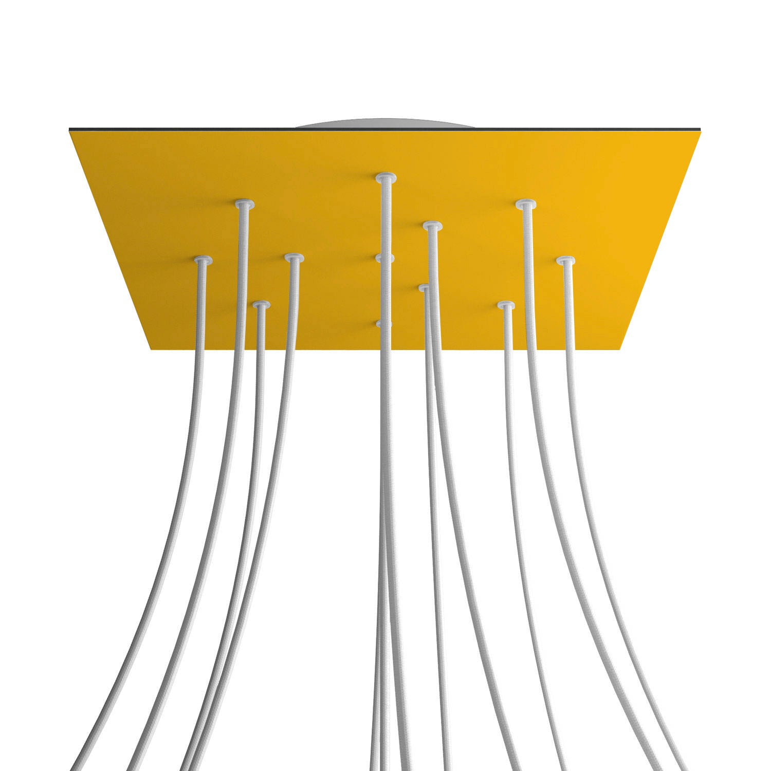 Rosone XXL Rose-One quadrato, 400 mm con 12 fori e 4 fori laterali - Mostarda Bianco