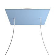 Rosone XXL Rose-One quadrato, 400 mm con 2 fori e 4 fori laterali - Blu carta da zucchero Bianco