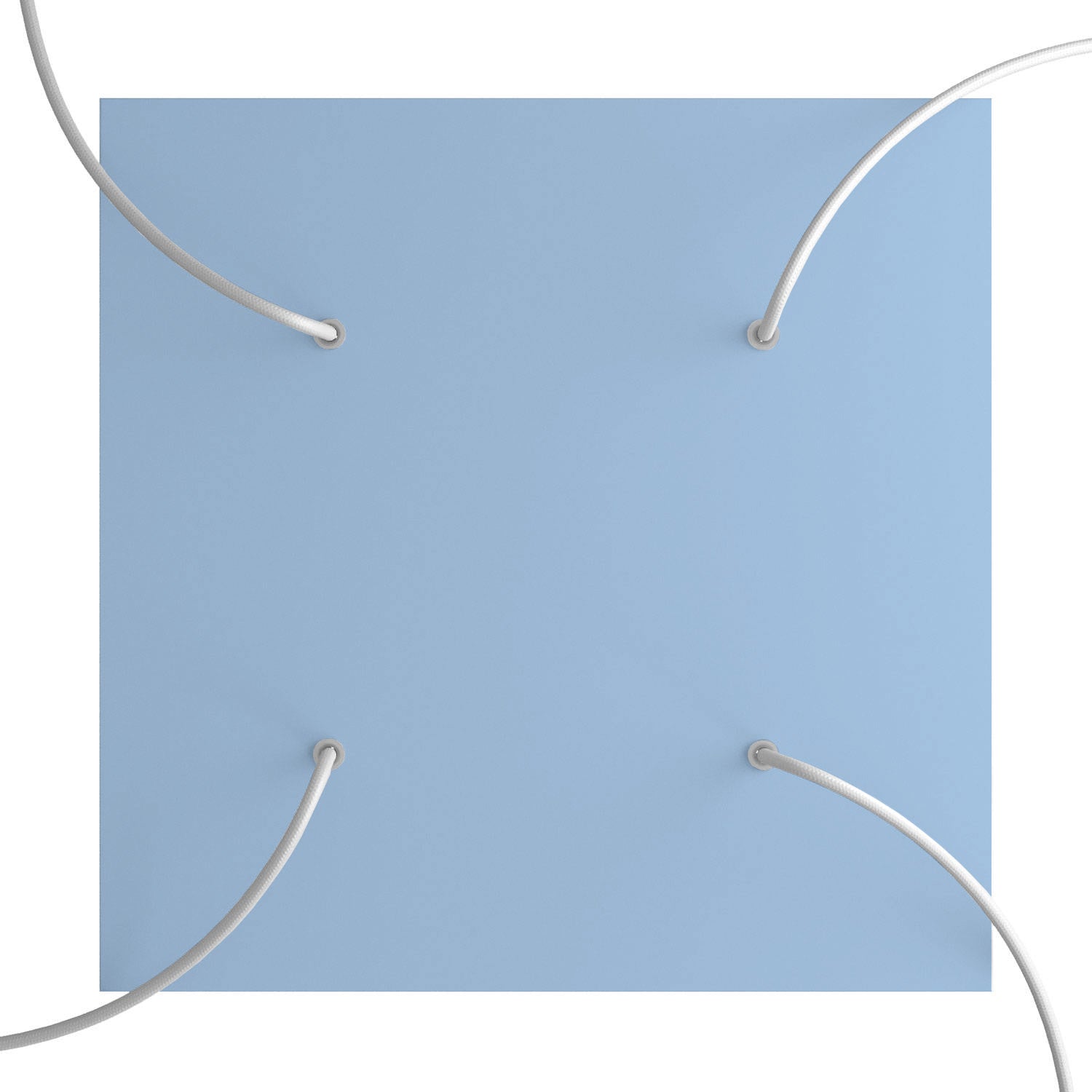 Rosone XXL Rose-One quadrato, 400 mm con 4 fori e 4 fori laterali - Blu carta da zucchero Bianco