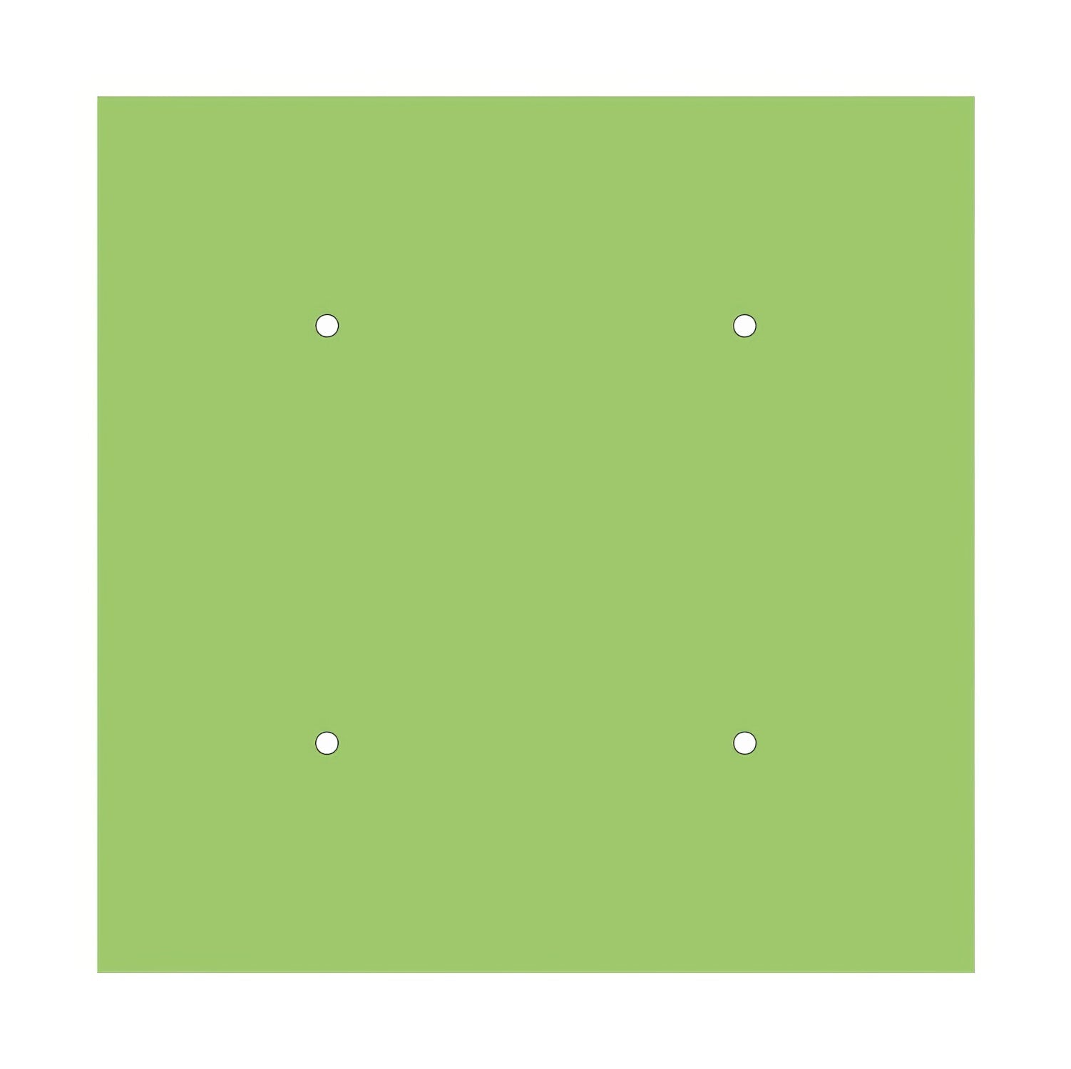 Rosone XXL Rose-One quadrato, 400 mm con 4 fori e 4 fori laterali - Verde prato Bianco