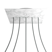 Rosone XXL Rose-One quadrato, 400 mm con 5 fori in linea e 4 fori laterali - Marmo Carrara Bianco