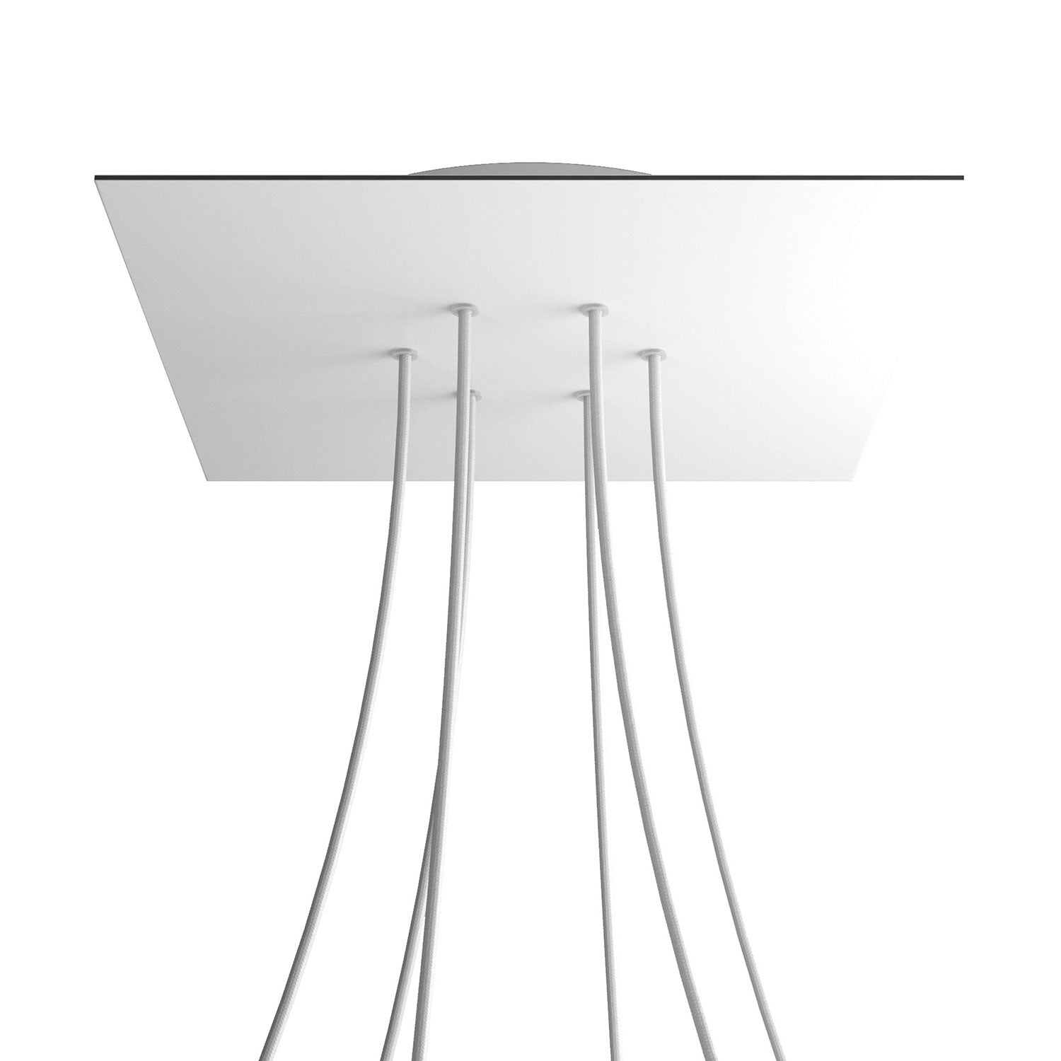 Rosone XXL Rose - One quadrato, 400 mm con 6 fori e 4 fori laterali - Bianco opaco - Creative Cables