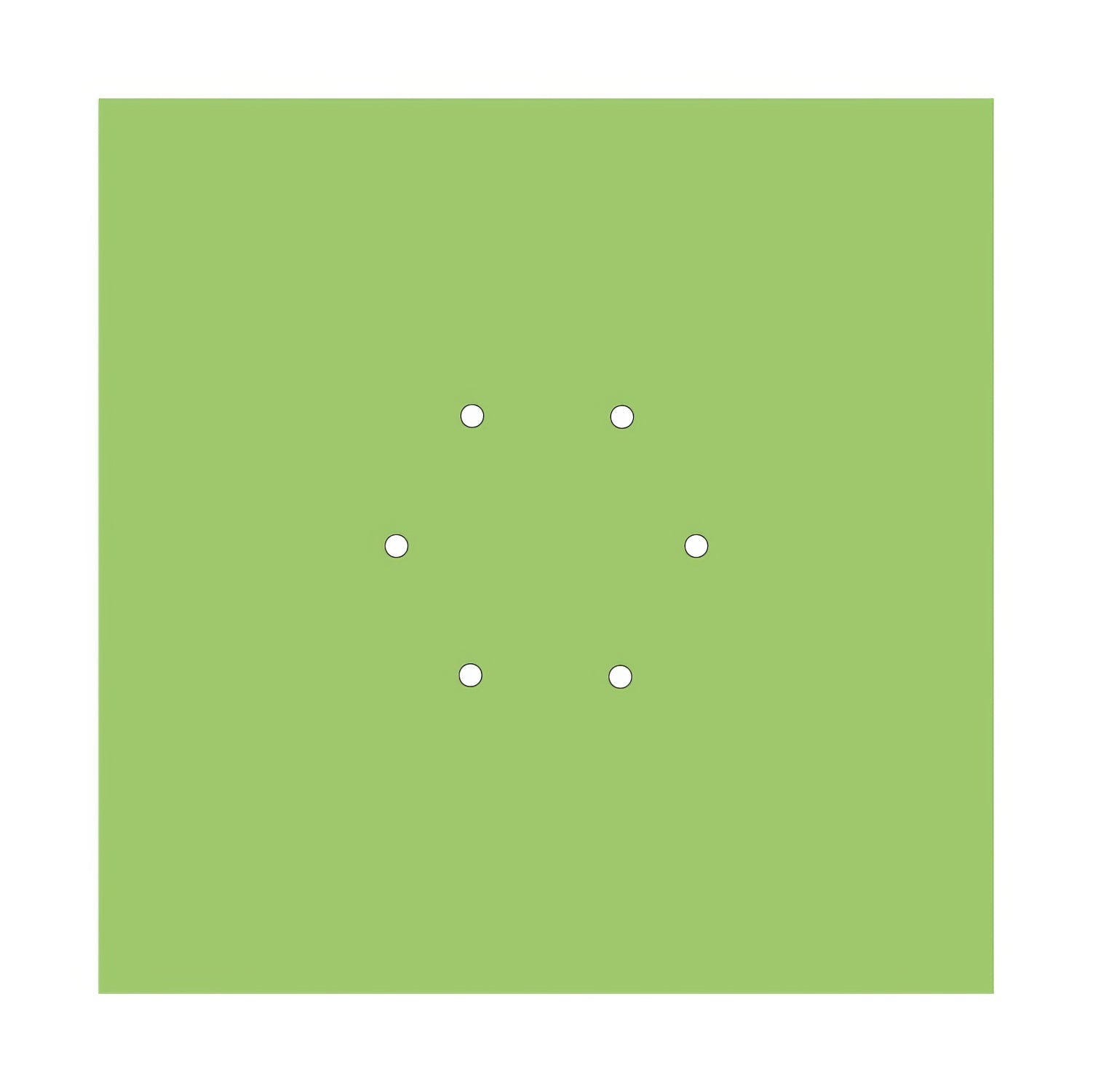 Rosone XXL Rose-One quadrato, 400 mm con 6 fori e 4 fori laterali - Verde prato Bianco