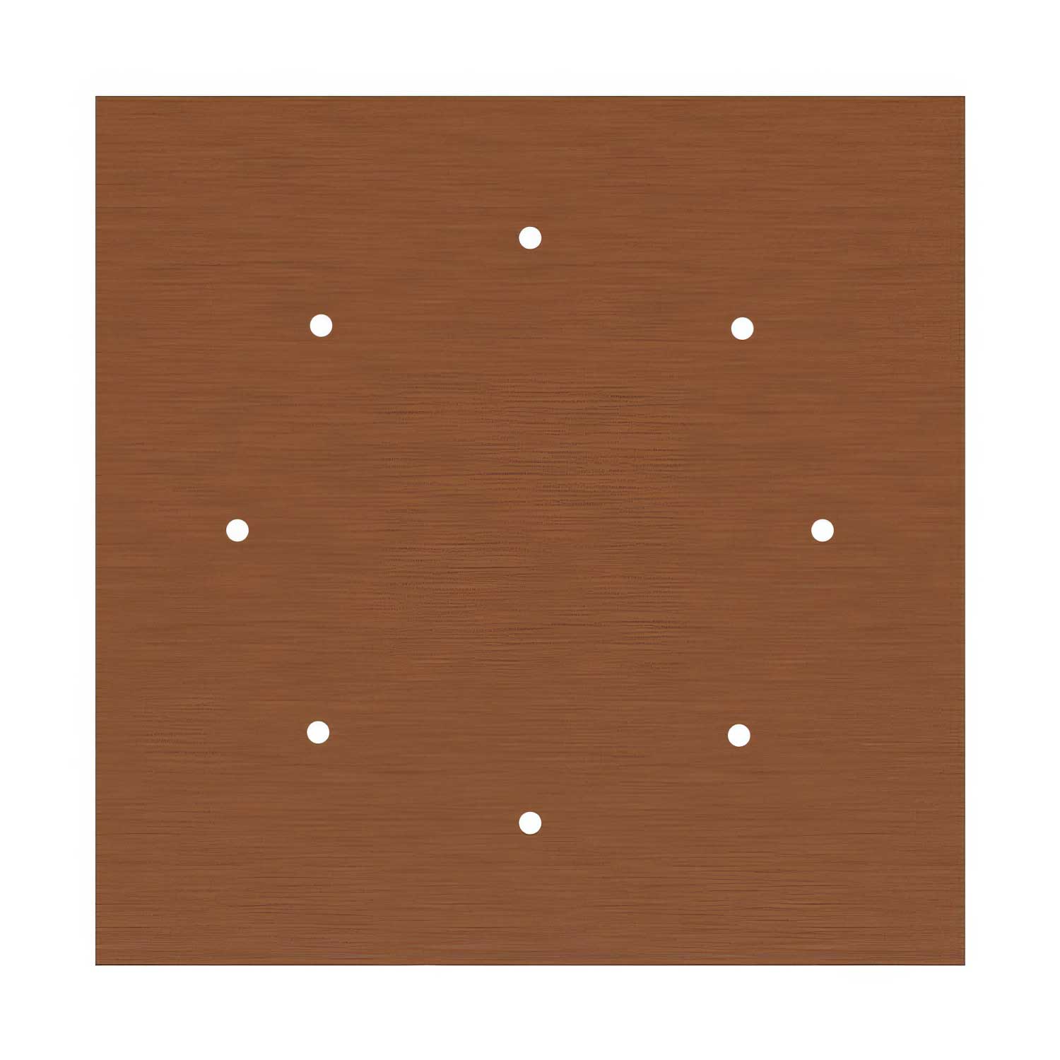 Rosone XXL Rose-One quadrato, 400 mm con 8 fori e 4 fori laterali - Dibond Rame satinato Bianco