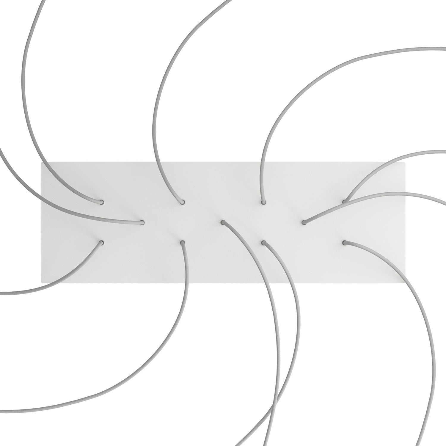 Rosone XXL Rose - One rettangolare a 11 fori e 6 fori laterali, dimensioni 675 x 225 mm - Dibond Bianco opaco - Creative Cables