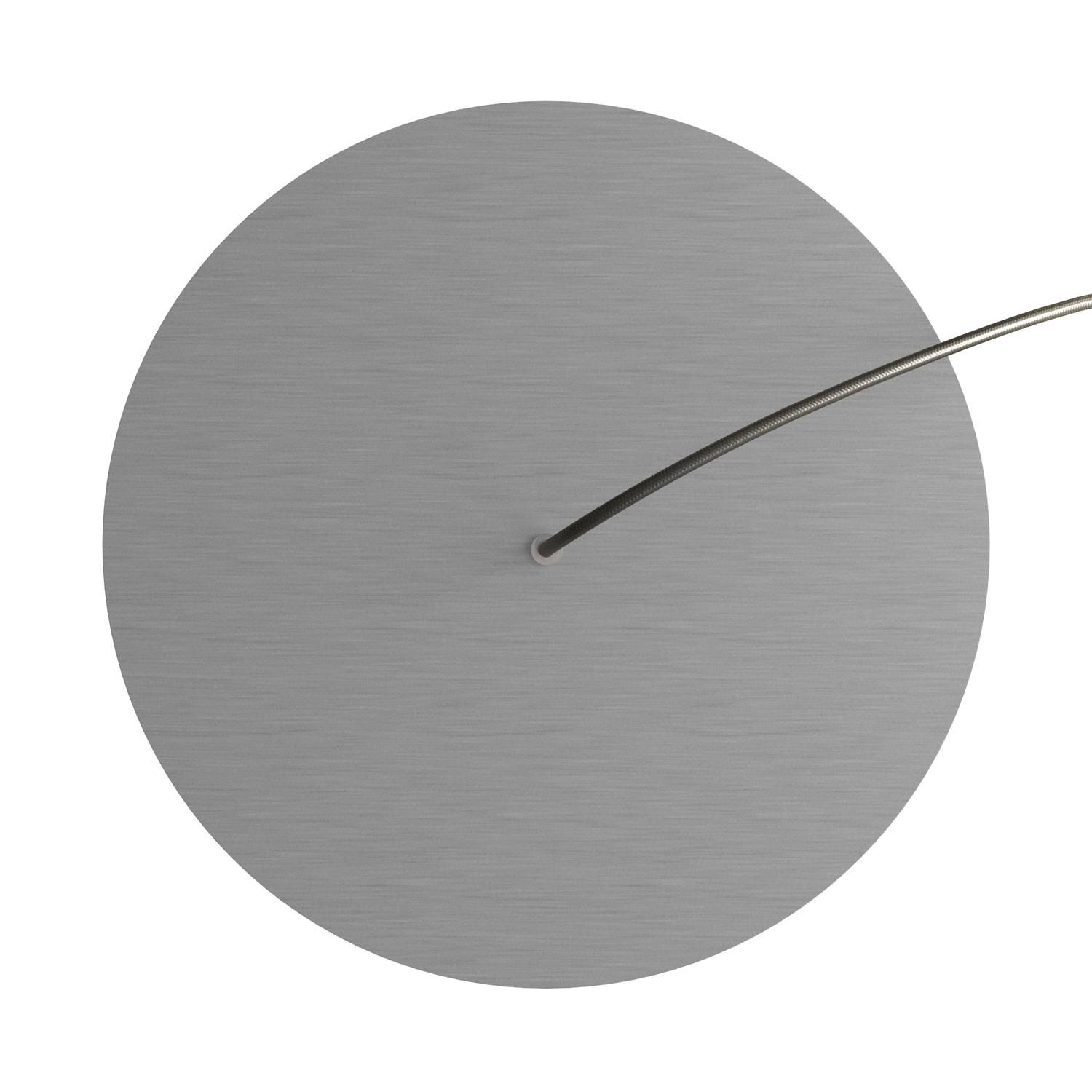 Rosone XXL Rose-One rotondo, diametro 400 mm con 1 foro e 4 fori laterali - Dibond Acciaio satinato Bianco