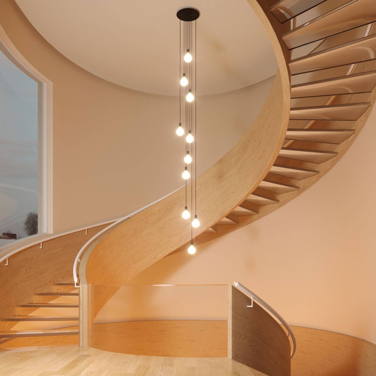 Rosone XXL Rose-One rotondo, diametro 400 mm con 10 fori e 4 fori laterali - Antracite Bianco