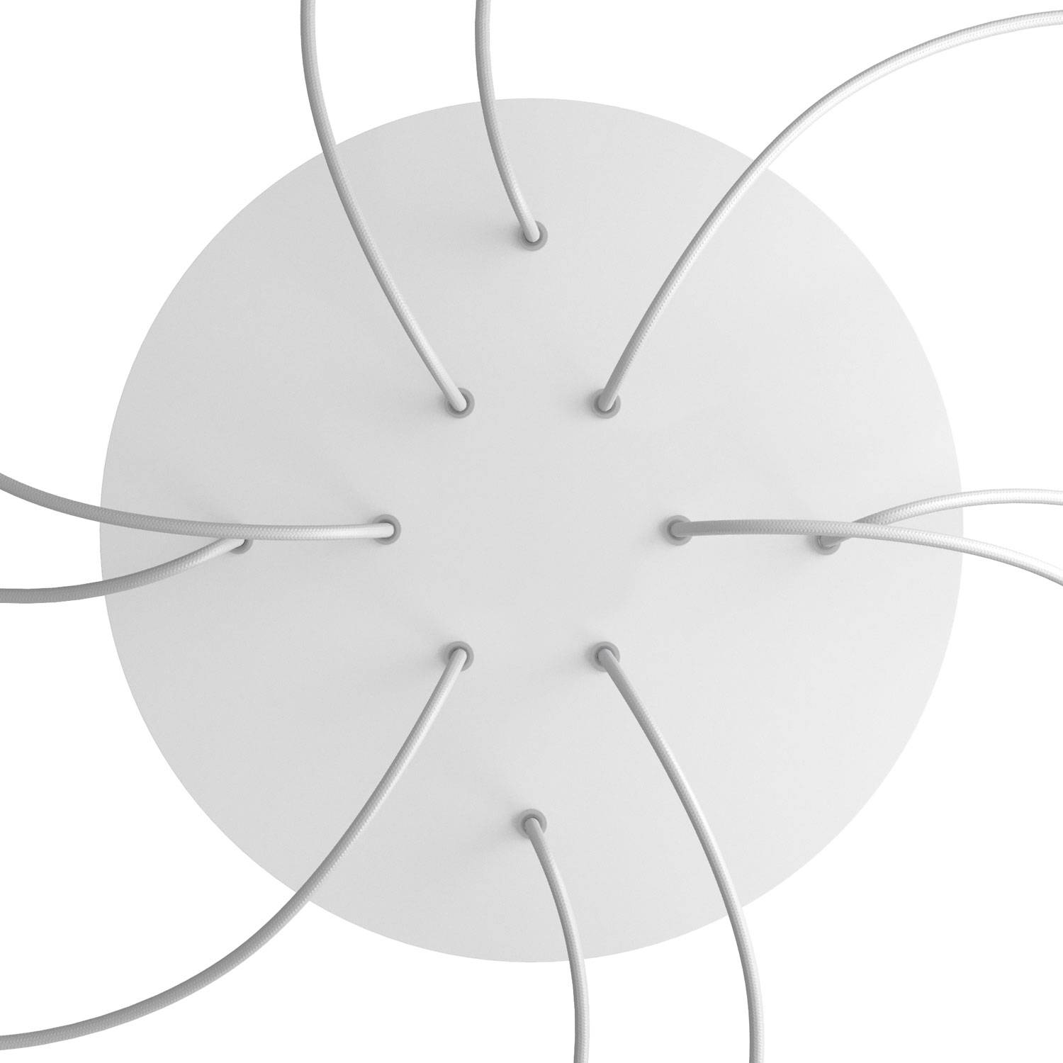 Rosone XXL Rose-One rotondo, diametro 400 mm con 10 fori e 4 fori laterali - Bianco opaco Bianco