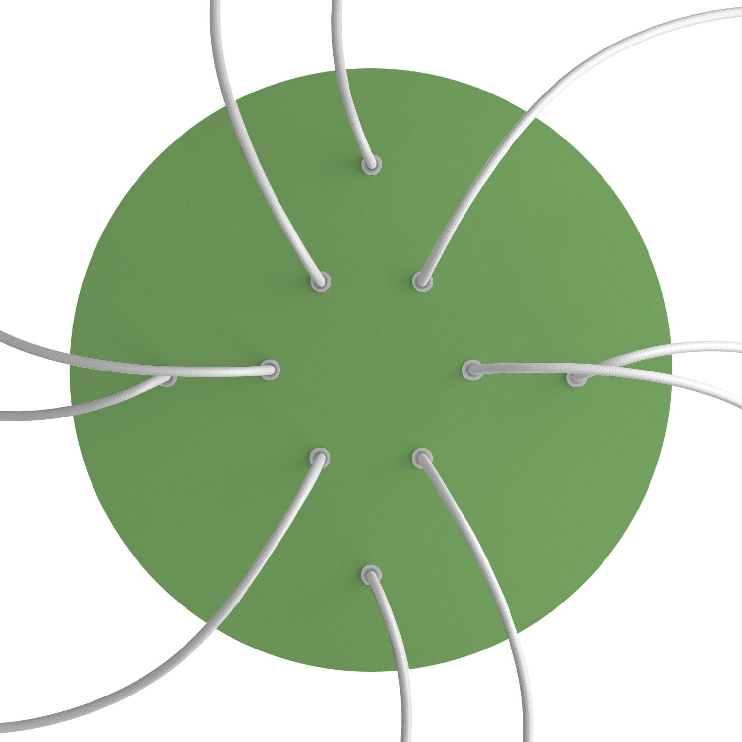 Rosone XXL Rose - One rotondo, diametro 400 mm con 10 fori e 4 fori laterali - Verde prato - Creative Cables